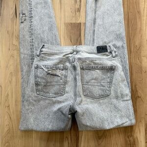 American Eagle Outfitters Light Gray Straight Leg Jeans